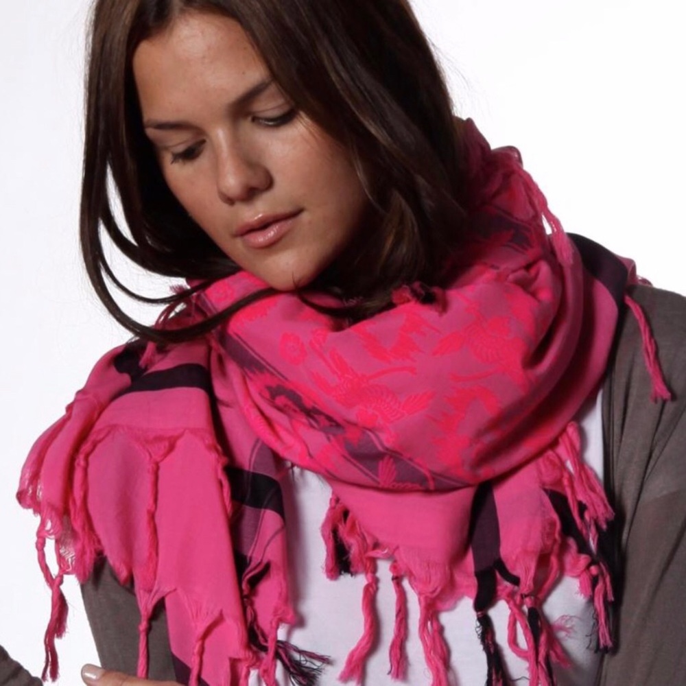 ✨NEW!✨ Leigh & Luca Warrior Pink Story Silk Blend Scarf